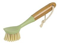 Evriholder Long Handle Brush Dish Scrubber with Built-In Food Scraper, Made of Sustainable Bamboo and Recycled Plastic