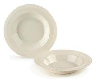 " OCCASIONS" 40 Bowls Pack, Extra Heavyweight Disposable Vintage Wedding Party Plastic Bowls (14 oz Soup Bowl, Chateau in Ivory)