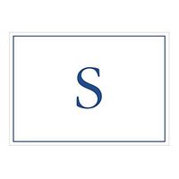 Caspari Navy Embossed Initials Boxed Note Cards in Letter S, 16 Cards & Envelopes
