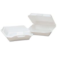 GNP25000 - Foam Hinged Container, 1-Compartment, Jumbo, 10-1/3x9-1/3x3, White, 100/bag