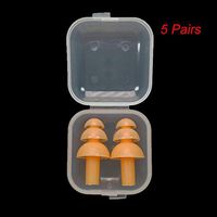 5 Pairs Earplugs for Sleeping Noise Reducing Ear Plugs Silicone Ear Plugs Noise Cancelling Plugs for Swimming Waterproof Orange