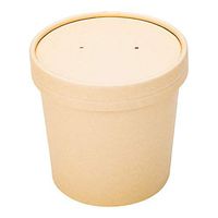 Paper Take-Out Soup Cup Lids - Round - Kraft - 8 And 12 oz - Small/Medium - 25ct Box - Cups Sold Separately - Restaurantware