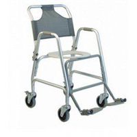 Lumex 7915A-1 7915A-1 Deluxe Shower Transport Chair with Footrests, Color Aluminum