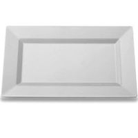 Exquisite 12.75 Inch. Clear Rectangular Premium Plastic Plates - 40 Count