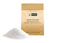100% Pure Acetyl L-Carnitine Powder, 4 oz, 600 mg per Serving, No Filler, Vegan, Made in The US, High Potency, Gluten-Free, No Additives, Non-GMO, Convenient Eco-Friendly Packaging