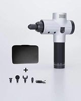 Massage Gun Deep Tissue Muscle Massager for Pain Relief, Handheld Electric Body Massager Sports Portable Super Quiet Brushless Motor with 6 Speed Level Helps Relieve Muscle Soreness (Silver)