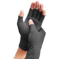 1 Pair Arthritis Gloves - Compression Glove for Rheumatoid, Osteoarthritis - Heat Hand Gloves for Computer Typing, Arthritic Joint Pain Relief, Carpal Tunnel - Men, Women - Open Finger Thumb (Black,S)
