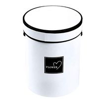 Bluelans Florist Bouquet Box, Cylindrical Packaging Flower Paper Box with Lid, Luxury Elegant Gift Box with Lid, Round Gift Box, Wedding Decor, Floral Arrangement Accessories, Flower Box White