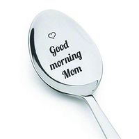 Good Morning Mom Engraved Stainless Steel Espresso Spoon Gifts For Mom On Special Occasions-Mother's Day Gift For Coffee Or Tea Lover Mothers From Boston Creative Company