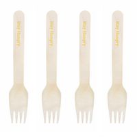 Dress My Cupcake Natural Wood Candy 100-Pack Buffet Forks DIY Kit, Stay Hungry, Yellow