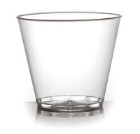 Fineline Hard Plastic Tumblers, 9 oz Clear Cups, Old Fashioned, Elegant Party Glasses, 80-piece Package