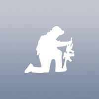 Adhesive Vinyl Car Car Vinyl Art Die Cut Decor Decoration Wall Helmet Wall Art Laptop Window Notebook White Decal Macbook Bike Home Decor Auto Us Military Kneeling Soldier