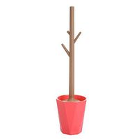 mkki Fashion Plastic Toilet Brush Holder Bathroom Accessories Bathroom Toilet Brush Holder (Red)