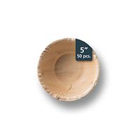 TheClearConscience - Palm Leaf Individual Bowls, 5.5" round, 50 pcs, 9.28 oz, Bamboo & Wood Style, Biodegradable, Professional Usage