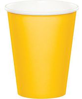 Creative Converting Paper Hot/Cold Cups, 9-Ounce., School Bus Yellow Color, Package Of 24