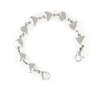 Medical ID Stainless Heart Link Replacement Bracelet (6" Strand-7.5" Total)