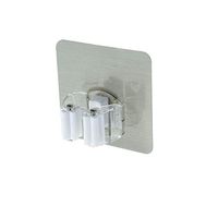 BTMING Household Free Punching Mop Clip Strong Adhesive Frame Bathroom Mop Hook (Color : White)