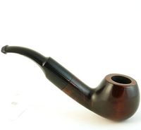 Mr. Brog Round Bent Tobacco Pipe - Model No: 23 Knolle Brown Shades - Pear Wood Roots - Hand Made