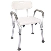 ZHAO XIN Bath and Shower Chair | with Arms and Back Adjustable Height | Portable Bath Seat | Medical Bathroom Aid (Color : White)