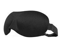 3D Sleep Mask Soft Padded Lightweight Comfortable Skin-Friendly Blindfold for Sleeping Traveling Naps Suitable for Men Women (Black)