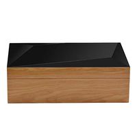 Lxc Irregular Black High-Gloss Paint Rectangular Cigar Humidor Portable Cigar Box