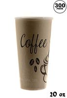 [300 PACK] 20 oz Disposable Paper Coffee Cups - Perfect for Hot/Cold Drinks - Great for Home, Office, Restaurant, Coffee Shop, Tea, Hot Chocolate, Espresso, Latte - Large Size, Eco Friendly, Durable