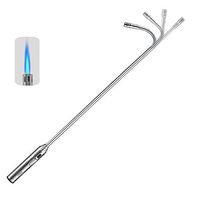 Smartcoco 360° Flexible Long Handle Inflatable Lighter Blue Fire Windproof Flameless Safe Lighter Tools for BBQ, Grill, Cooking, Camping, Cigarette Use