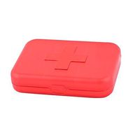 uxcell Plastic Rectangle 6 Slots Medicine Pill Capsule Storage Box Organizer Clear Red