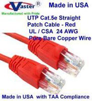 Made in USA, (19 Ft), Cat5e Ethernet Patch Cable - RJ45 Computer Networking Cord - RED