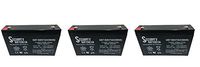 Powersonic 6V 7AH Sealed Lead Acid (SLA) Battery for Wheelchair Replacement - 3 Pack