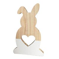 Shuohu Hollow Heart Wooden Bunny,Hollow Rabbit Art Craft,Kids Gift Home Office Decoration White