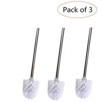 BESTOMZ Stainless Steel WC Bathroom Cleaning Toilet Brush Head Holder(3pcs)