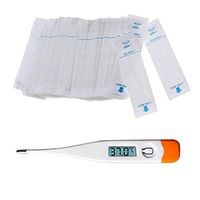 Household Precision Digital Thermometer with 150pcs Thermometer Probe Covers Oral or Under Arm and Disposable Universal Oral Rectal Thermometer Covers for Baby Adult
