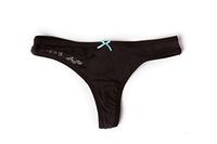 4period Women's Black Leak Proof Menstrual & Incontinence Easy Clean Organic Cotton Thong Underwear (XLarge)