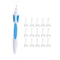 Qgrips Earwax Remover, Soft and Flexible Ear Wax Remover Tool Earwax Removal Kit with 16 Replacement Tips Spiral Earwax Remover