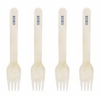 Dress My Cupcake Natural Wood 500-Pack Candy Buffet Forks DIY Kit, XOXO, Navy Blue