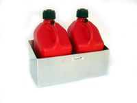 Pit Posse Fuel Jug Holder Rack - Fits 2 5 Gallon Jugs - Aluminum Storage Organizer - Use At Your Shop/Garage/Enclosed Race Trailer - Anti Rust - Easy To Install -Motorcycle/Car Accessories