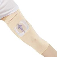 PICC Line Cover by Care+Wear - Ultra-Soft Antimicrobial PICC Line Covers for Upper Arm That Provides Comfort, Security and Breathability with Mesh Window (Dawn Beige, Small 11"-13" Bicep)