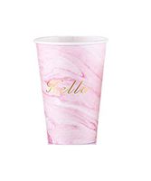 Disposable and Biodegradable White Paper Insulated Tea Cups | Hot Cold Drinks Beverage Cup for Tea Water Coffee (Pink, 50)