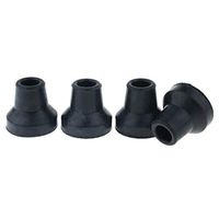 Baoblaze Pack of 4, Rubber Cane & Walker Tips - Anti Skid Chair Leg Tips Caps, Trekking Pole Tips Protectors - Black