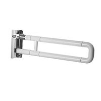 Teerwere Toilet Rail U-Shaped Toilet Bracket Toilet Flip Handle Safety Bar Stainless Steel Handrail Protection Armrest Support for Elderly and Handicap (Color : White, Size : 60cm)