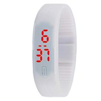 Dayneeds Watch LED Boys Watch Sport Digital Touch Screen Outdoor Watches Simple Solid Color Style Unisex Silicone LED Digital Creative Luminous Sport Watch Bracelet 1pcs (White)