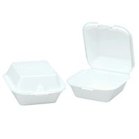 Genpak SN225 Snap-It Foam Hinged Sandwich Container, 5-4/5x5-2/3x3-1/8, White, 125 Per Bag (Case of 4)