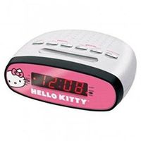Hello Kitty AM/FM Dual Alarm Clock Radio with Digital Tuning - Pink/White