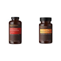 Amazon Elements Chelated Magnesium, 270 mg per Serving (2 Tablets), Vegan, 240 Tablets & Vitamin D3, 5000 IU, 180 Softgels, 6 Month Supply