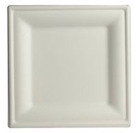 Brheez 8” Elegant Heavy Duty Square Plates 100% Natural Sugarcane Bagasse, Biodegradable and Compostable - Pack of 110