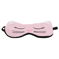 LALANG Cartoon Blindfold Cat Plush Breathable Eye Mask Cute Sleep Shade Eye Shield(Pink)