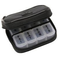 Men'S 7-Day Pill Box Case Black-2Pack