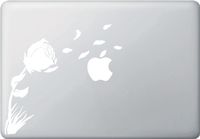 Rose in the Wind - Macbook or Laptop Vinyl Decal Sticker (Color Variations Available) (White)