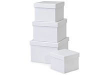 Nested Gift Boxes 4 Piece Set - Square - White